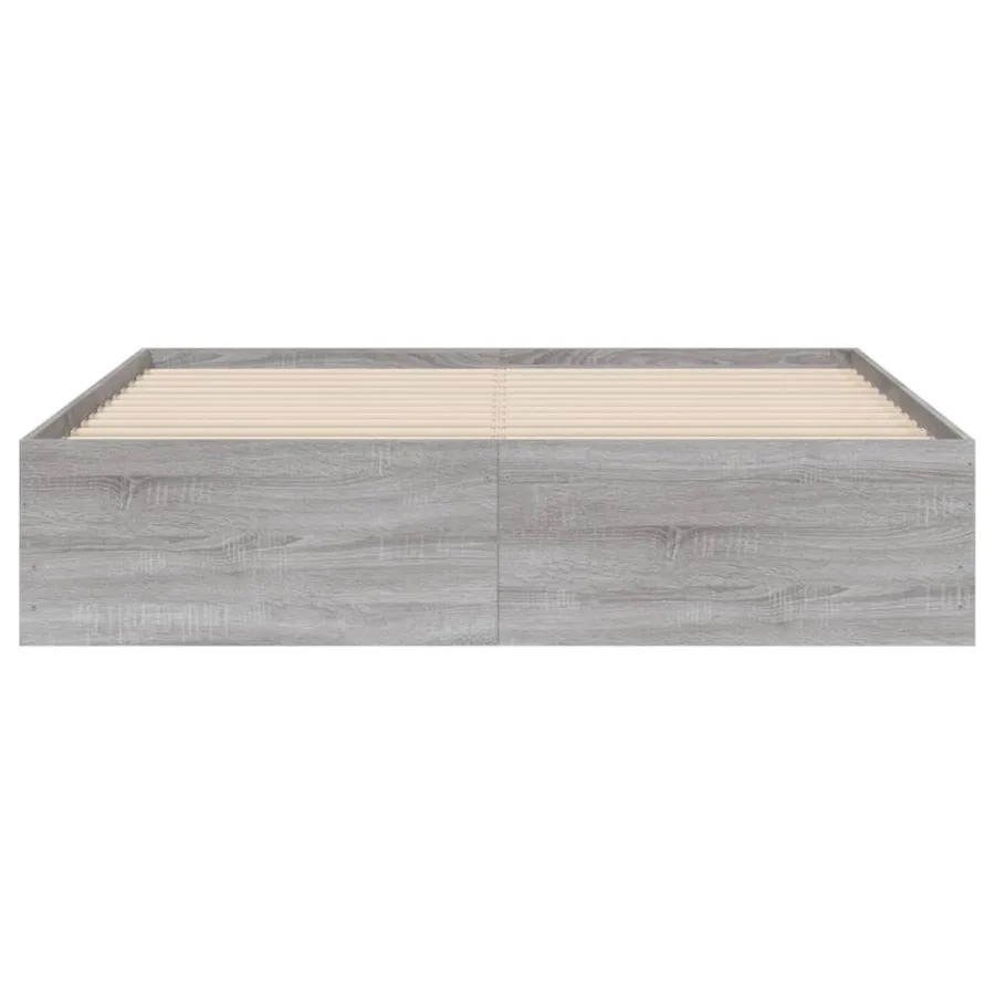 Cadre de lit avec tiroirs sans matelas sonoma gris 140x200 cm - 6