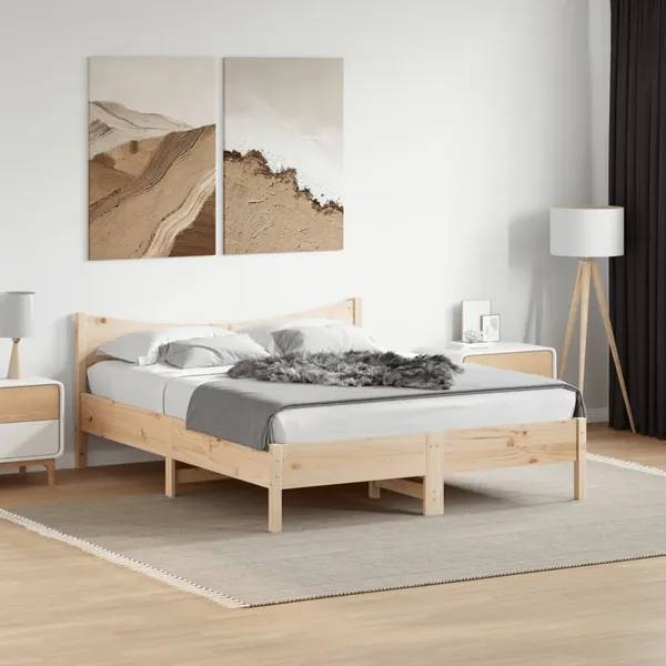 Cadre de lit sans matelas 150x200 cm bois de pin massif