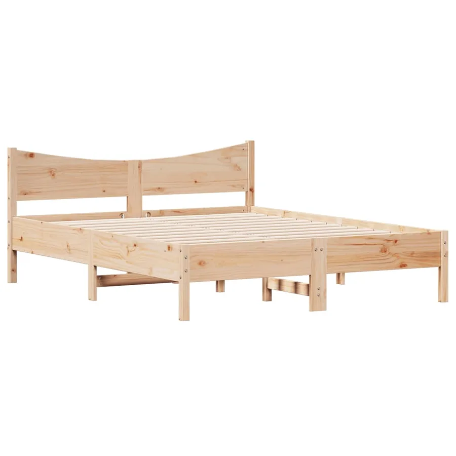 Cadre de lit sans matelas 150x200 cm bois de pin massif - 3