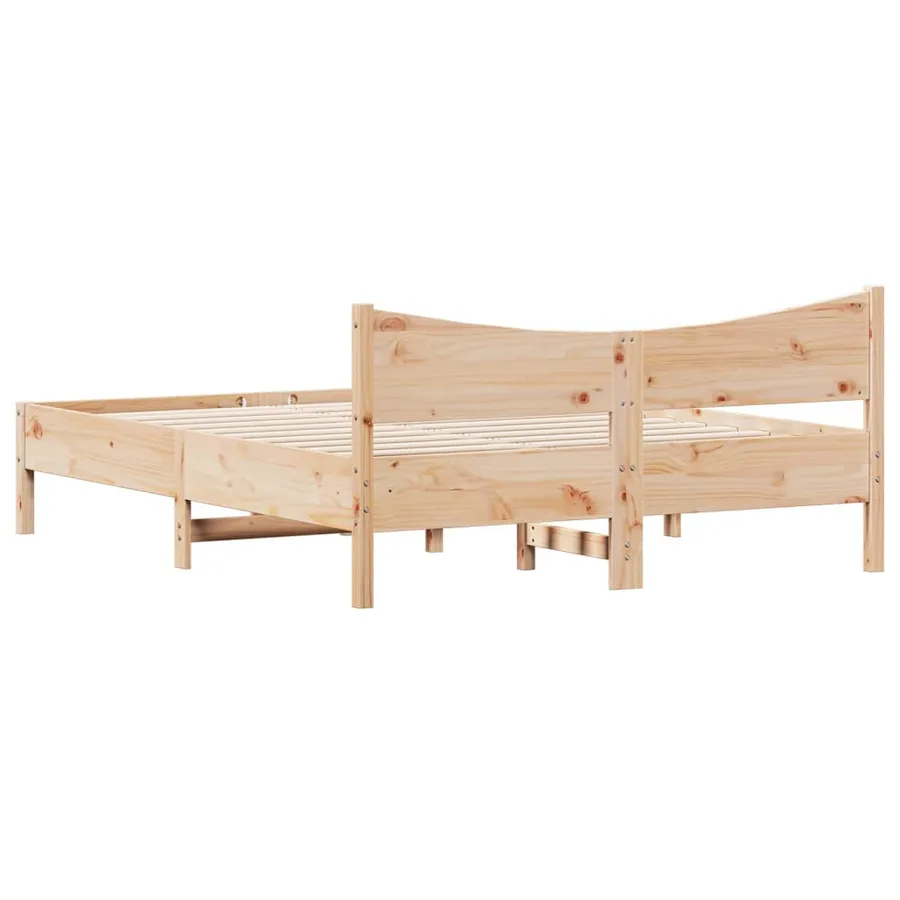 Cadre de lit sans matelas 150x200 cm bois de pin massif - 6