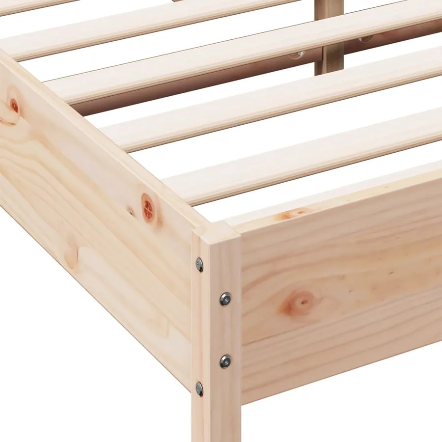 Cadre de lit sans matelas 150x200 cm bois de pin massif - 7