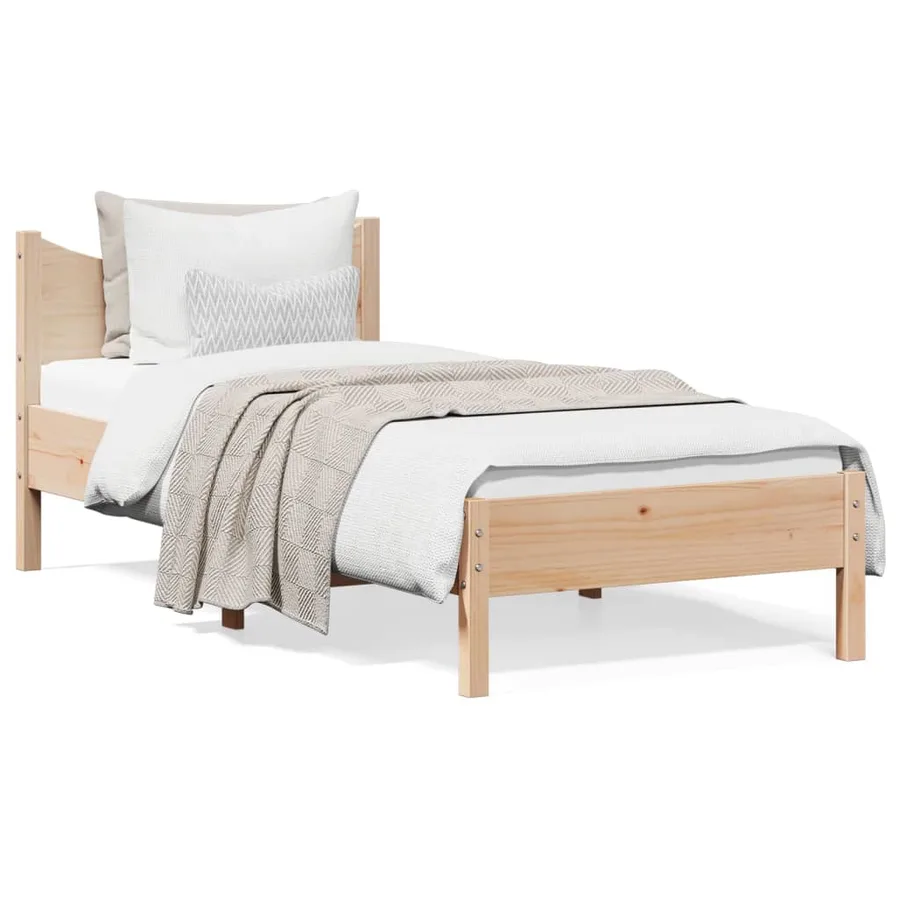 Cadre de lit sans matelas 90x200 cm bois de pin massif - 2