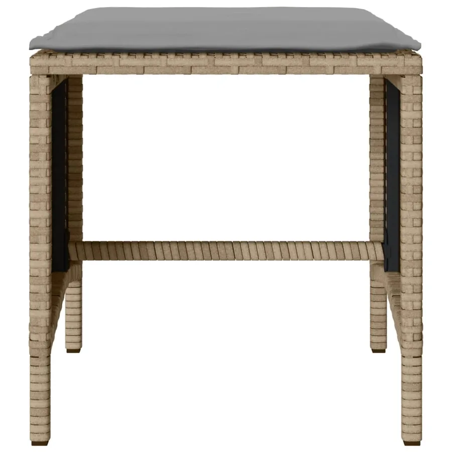 Salon de jardin avec coussins 4 pcs beige résine tressée - 7