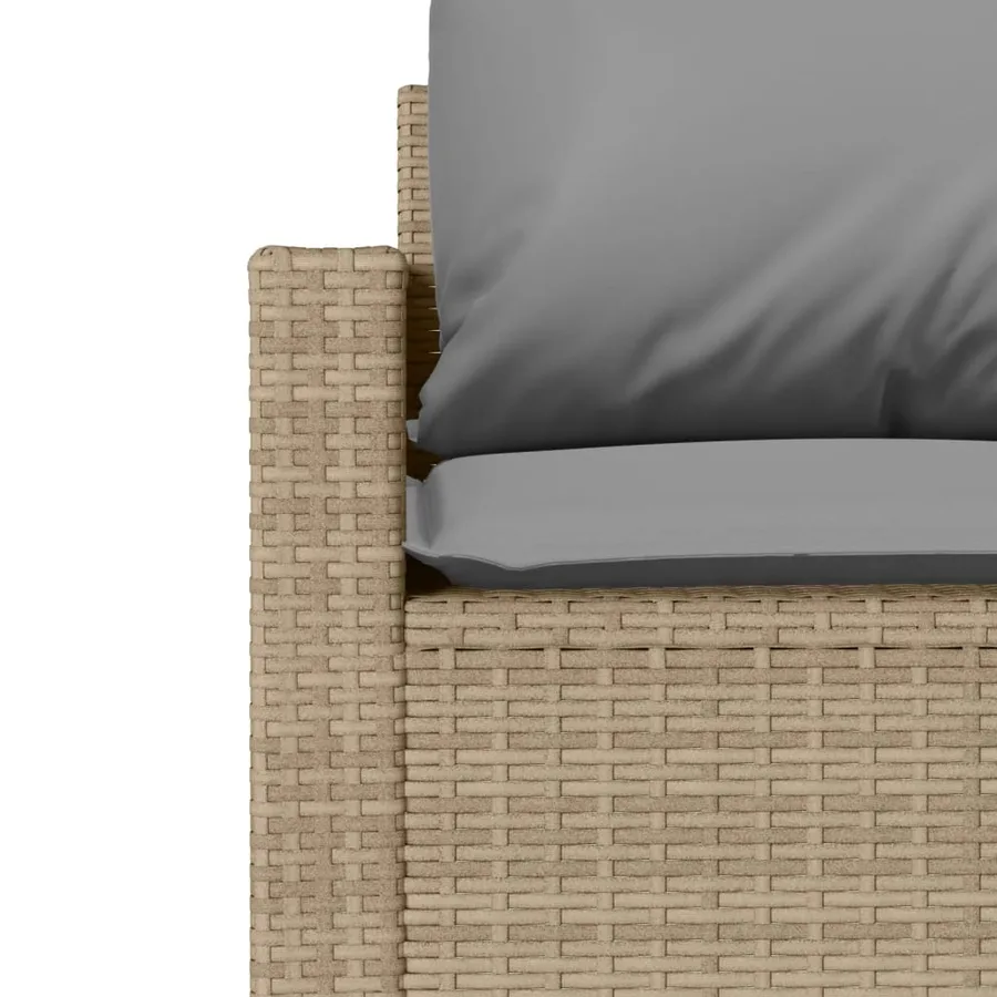Salon de jardin avec coussins 4 pcs beige résine tressée - 8