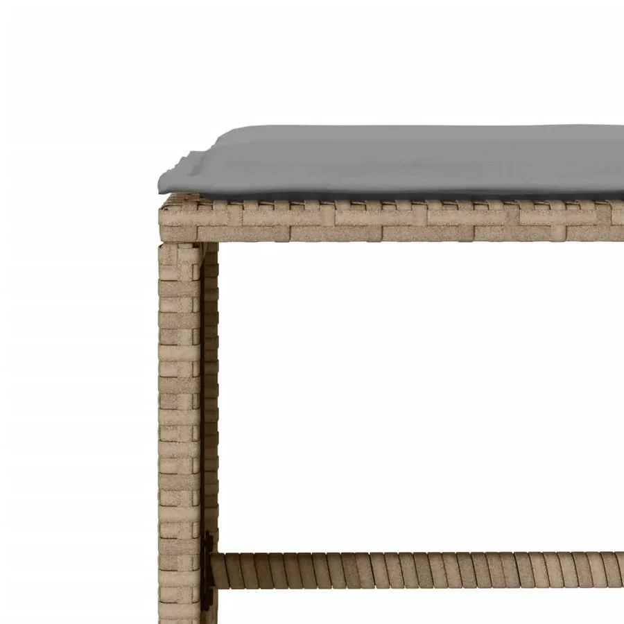 Salon de jardin avec coussins 4 pcs beige résine tressée - 9