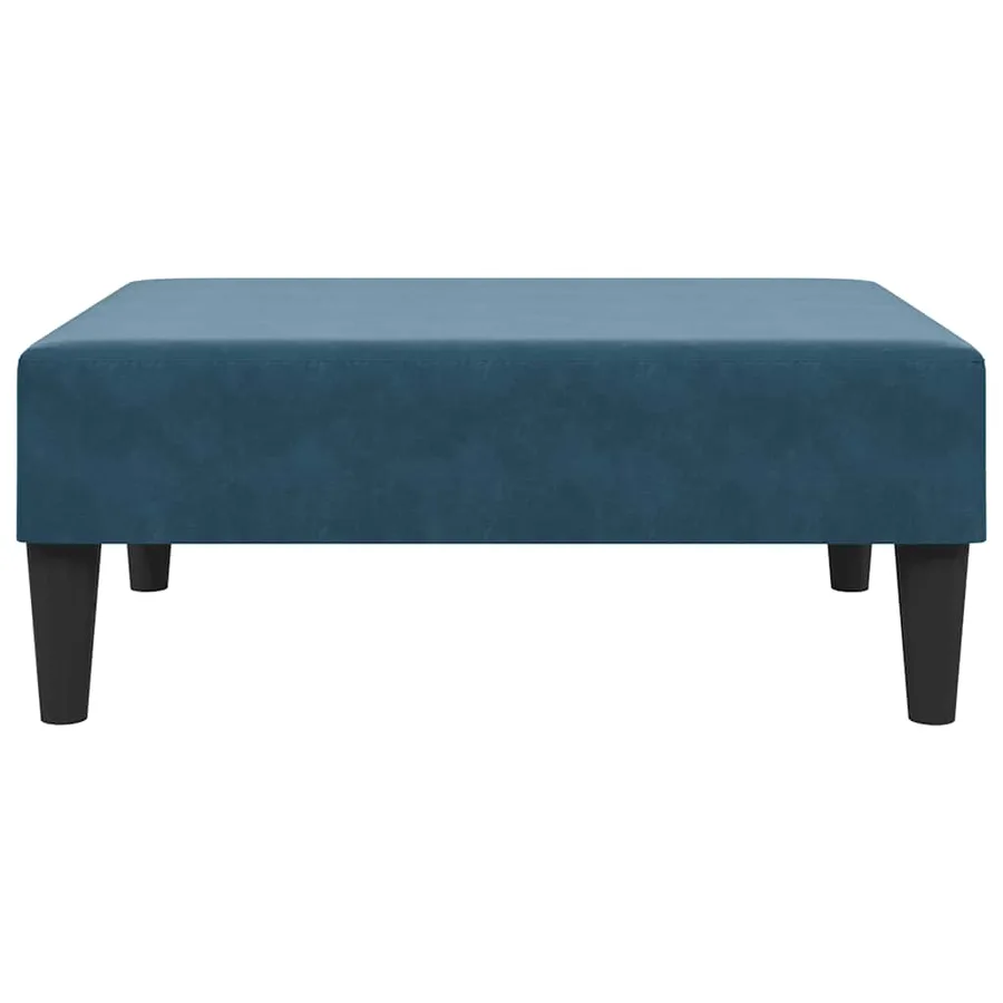 Repose-pied bleu 77x55x31 cm velours - 4