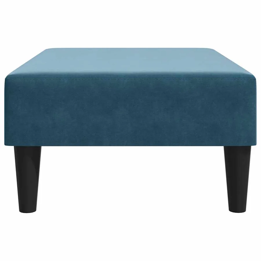 Repose-pied bleu 77x55x31 cm velours - 5