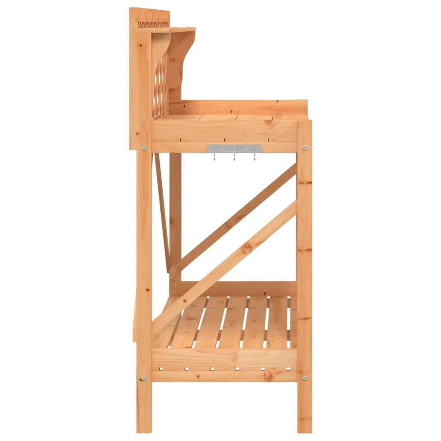 Banc de rempotage avec treillis marron bois massif de sapin - 6