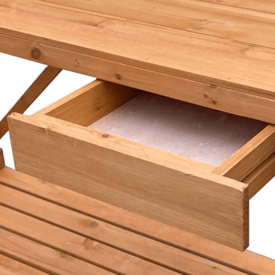 Banc de rempotage avec treillis marron bois massif de sapin - 8