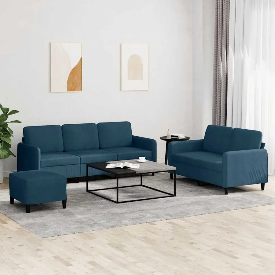 Ensemble de canapés 3 pcs bleu velours