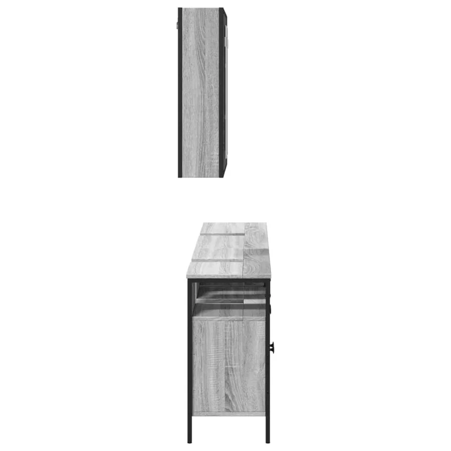 Ensemble d'armoires de salle de bain 3 pcs sonoma gris - 7