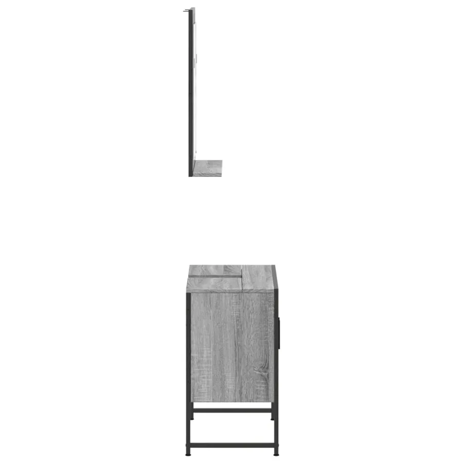 Ensemble d'armoires de salle de bain 2 pcs sonoma gris - 7