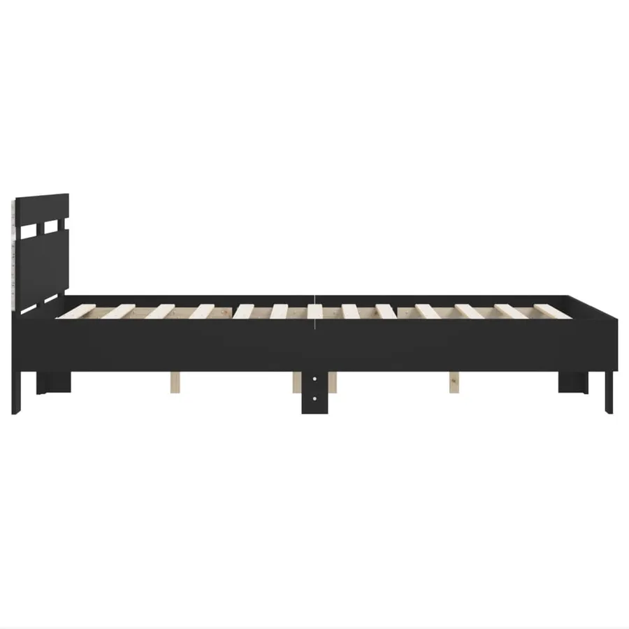 Cadre de lit avec LED sans matelas noir 135x190 cm - 8