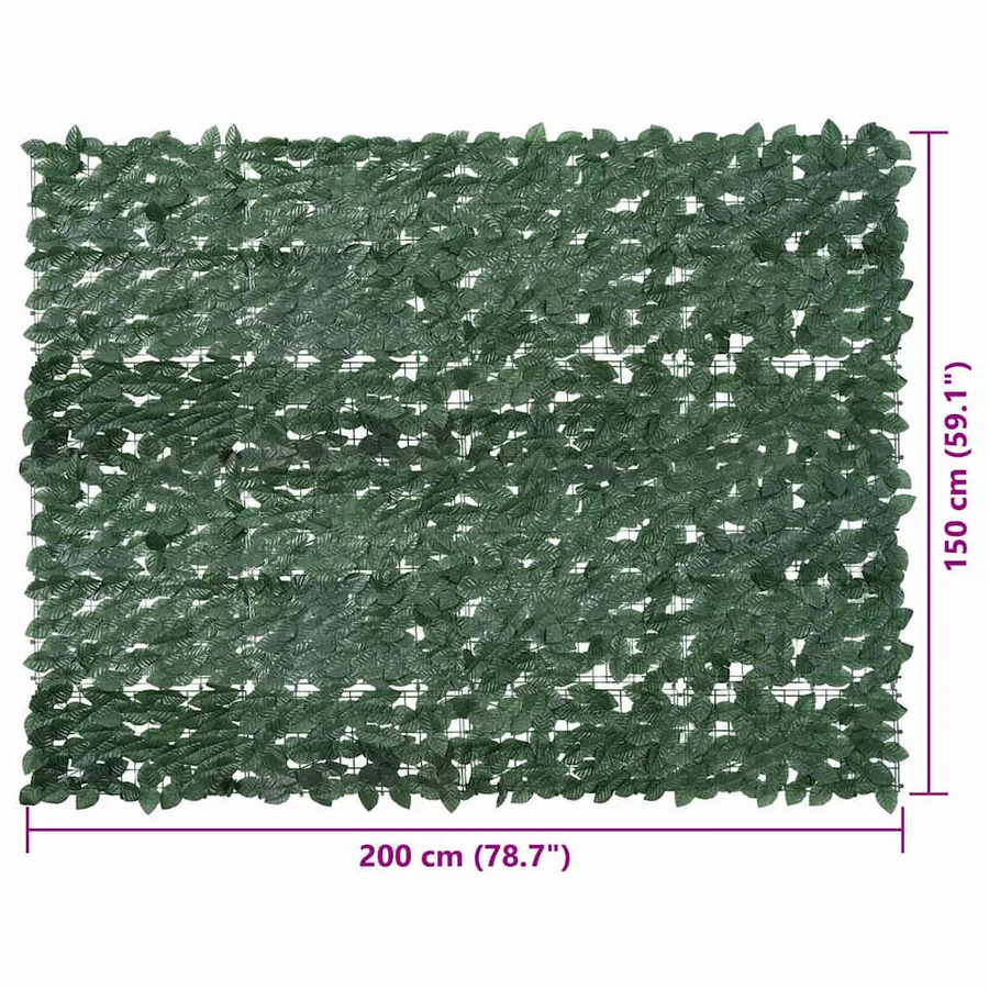 Écran de balcon avec feuilles vert foncé 200x150 cm - 6