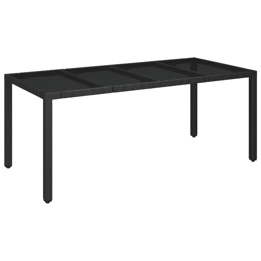 Ensemble à manger de jardin 9pcs coussins noir résine tressée - 4