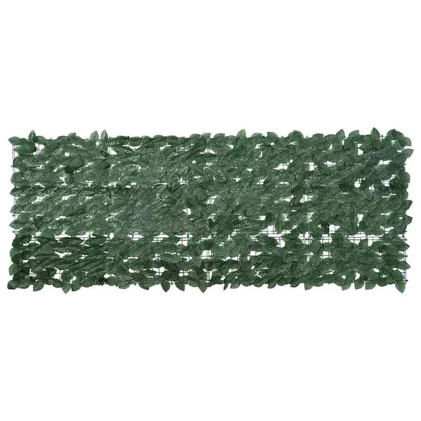 Écran de balcon avec feuilles vert foncé 200x75 cm