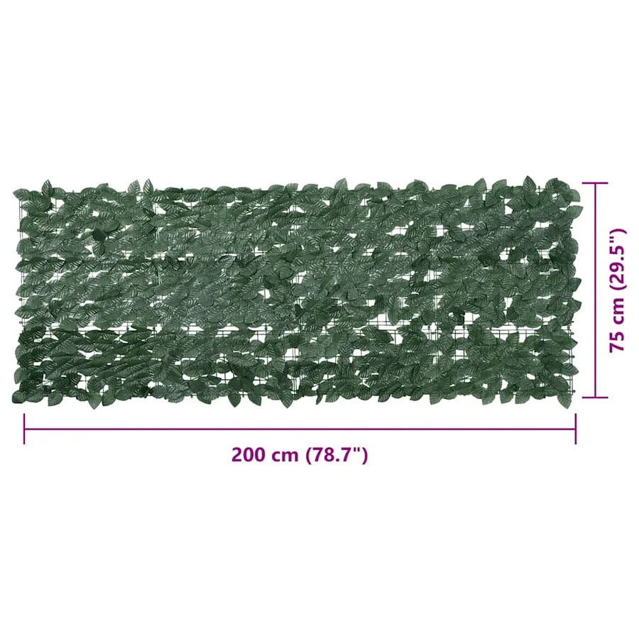 Écran de balcon avec feuilles vert foncé 200x75 cm - 6