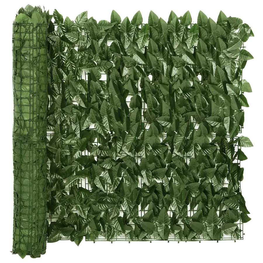 Écran de balcon avec feuilles vert foncé 200x75 cm - 2