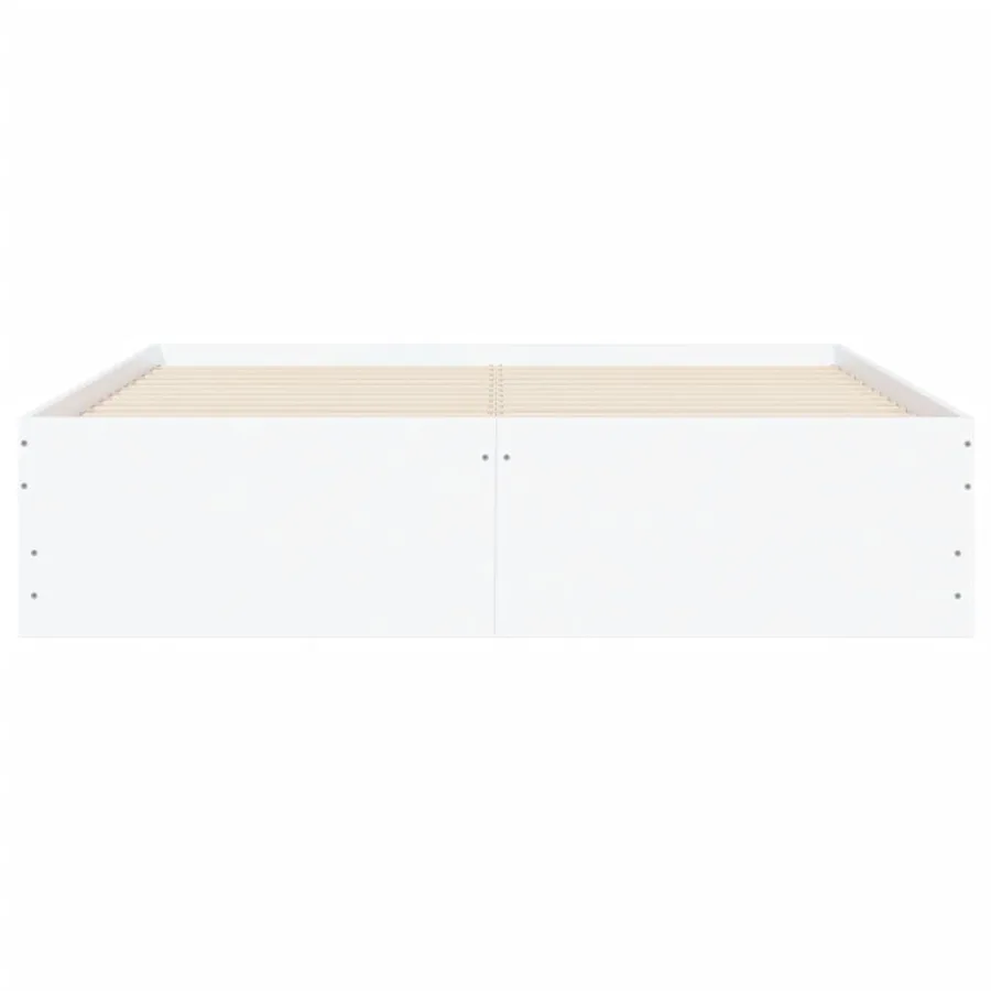 Cadre de lit avec tiroirs sans matelas blanc 135x190 cm - 6