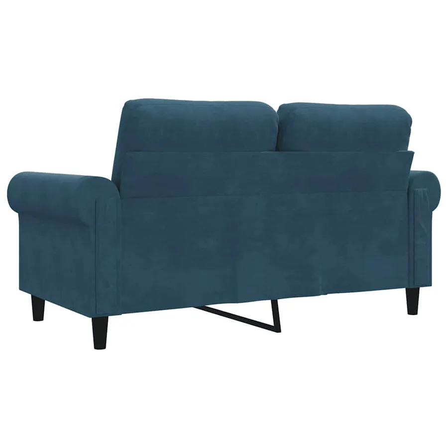 Canapé à 2 places Bleu 120 cm Velours - 6