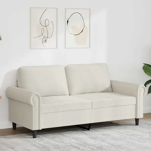 Canapé à 2 places Crème 140 cm Velours