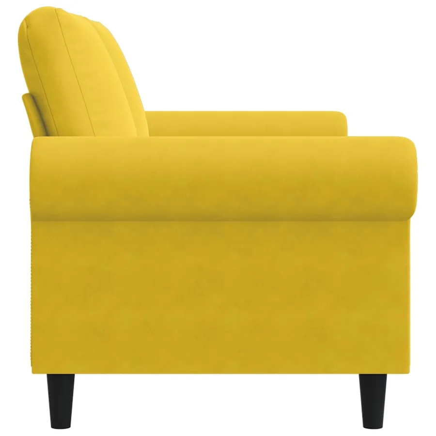 Canapé à 2 places Jaune 140 cm Velours - 5
