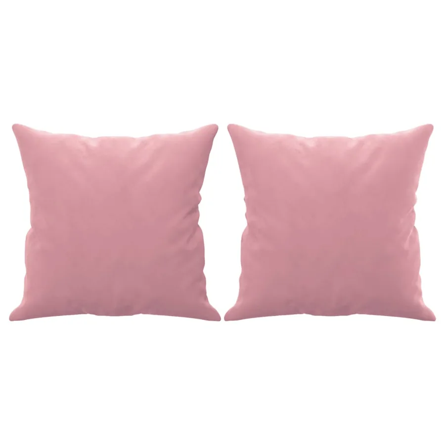 Canapé 2 places avec oreillers décoratifs rose 120 cm velours - 5