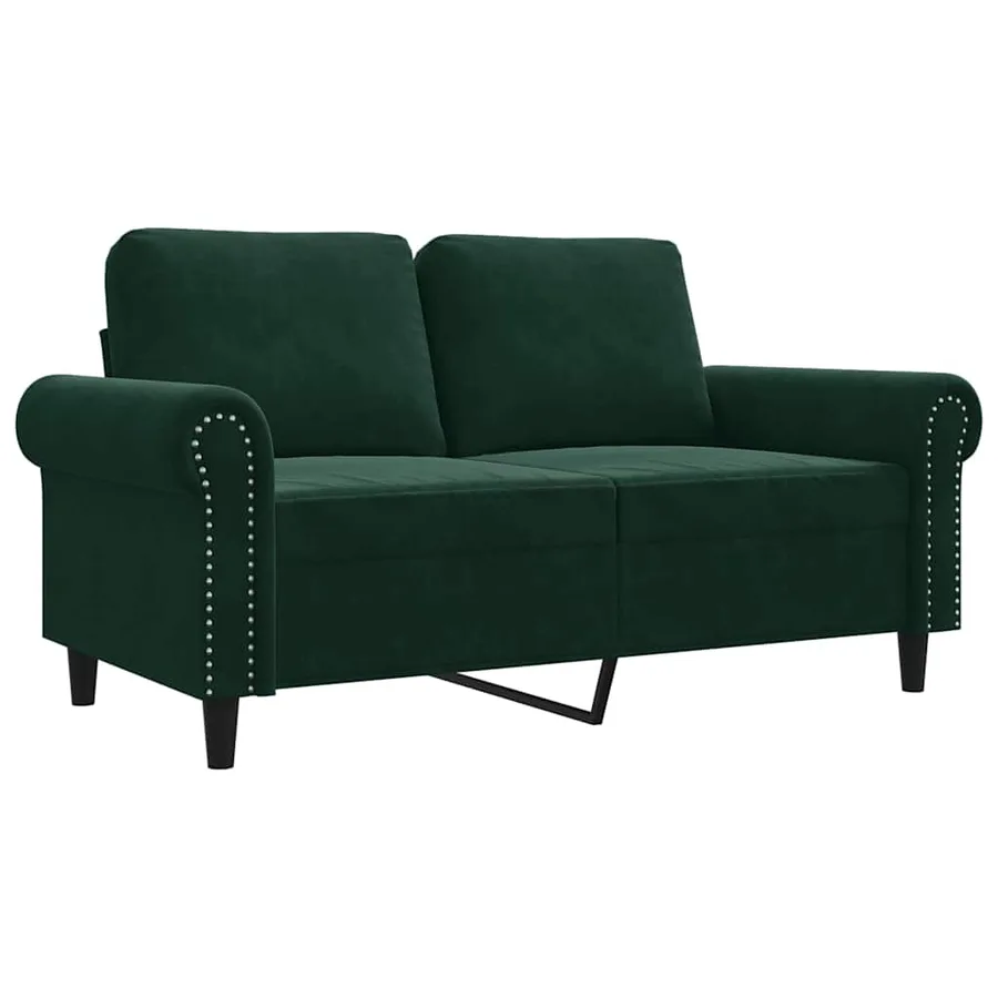 Canapé à 2 places Vert foncé 120 cm Velours - 2