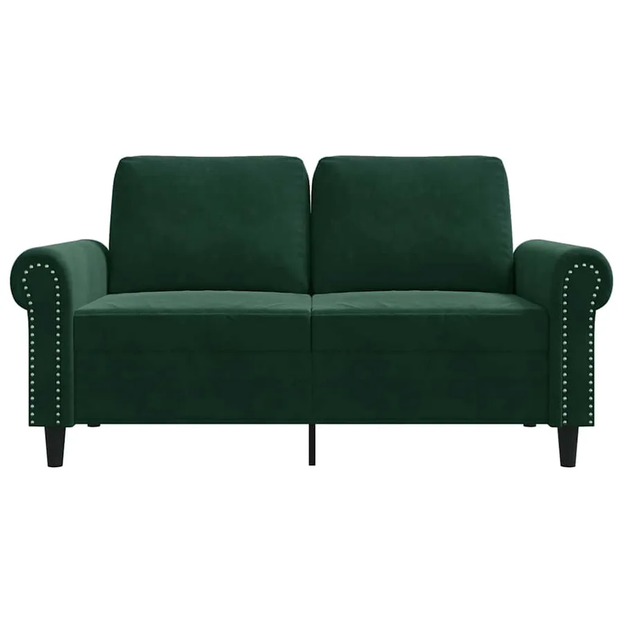 Canapé à 2 places Vert foncé 120 cm Velours - 4