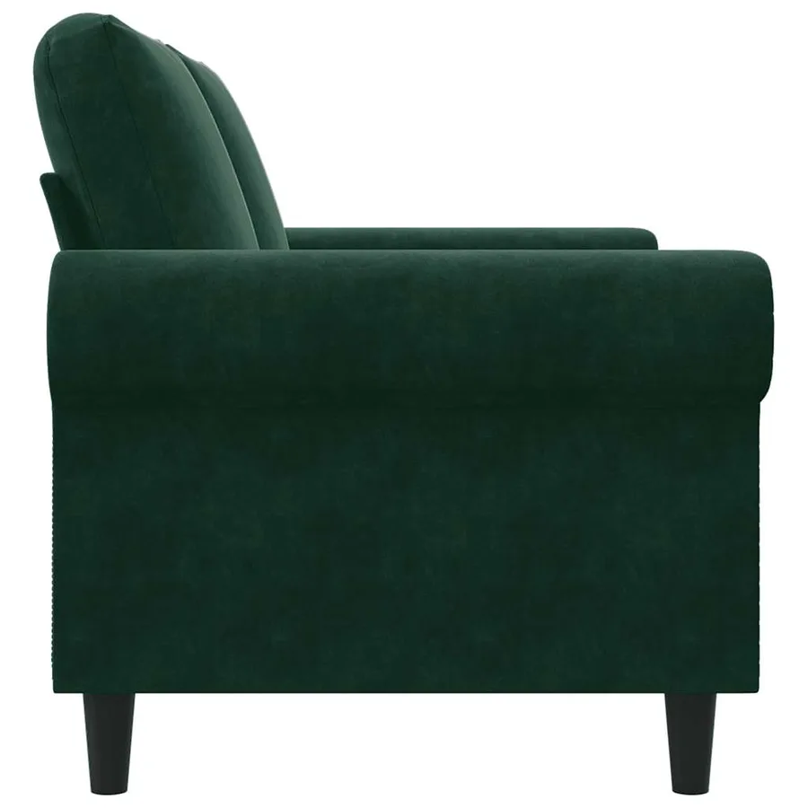Canapé à 2 places Vert foncé 120 cm Velours - 5