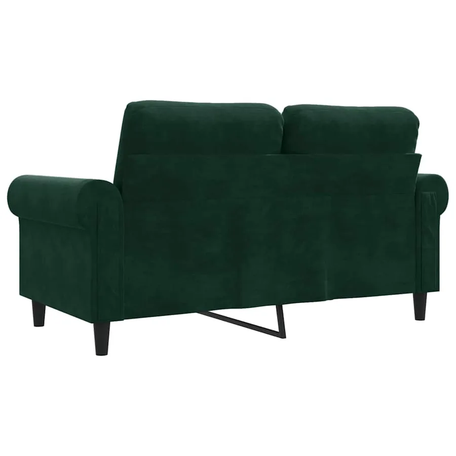 Canapé à 2 places Vert foncé 120 cm Velours - 6