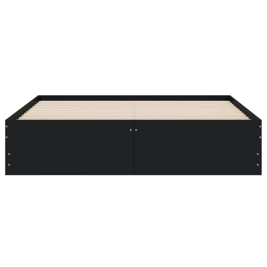 Cadre de lit avec tiroirs sans matelas noir 150x200 cm - 6