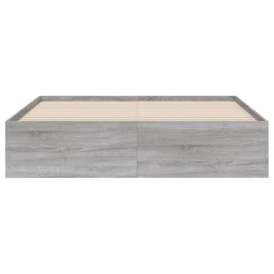 Cadre de lit avec tiroirs sans matelas sonoma gris 150x200 cm - 6