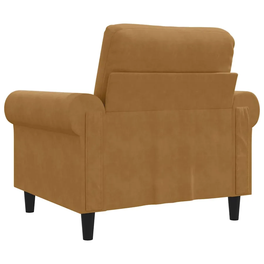 Fauteuil Marron 60 cm Velours - 6