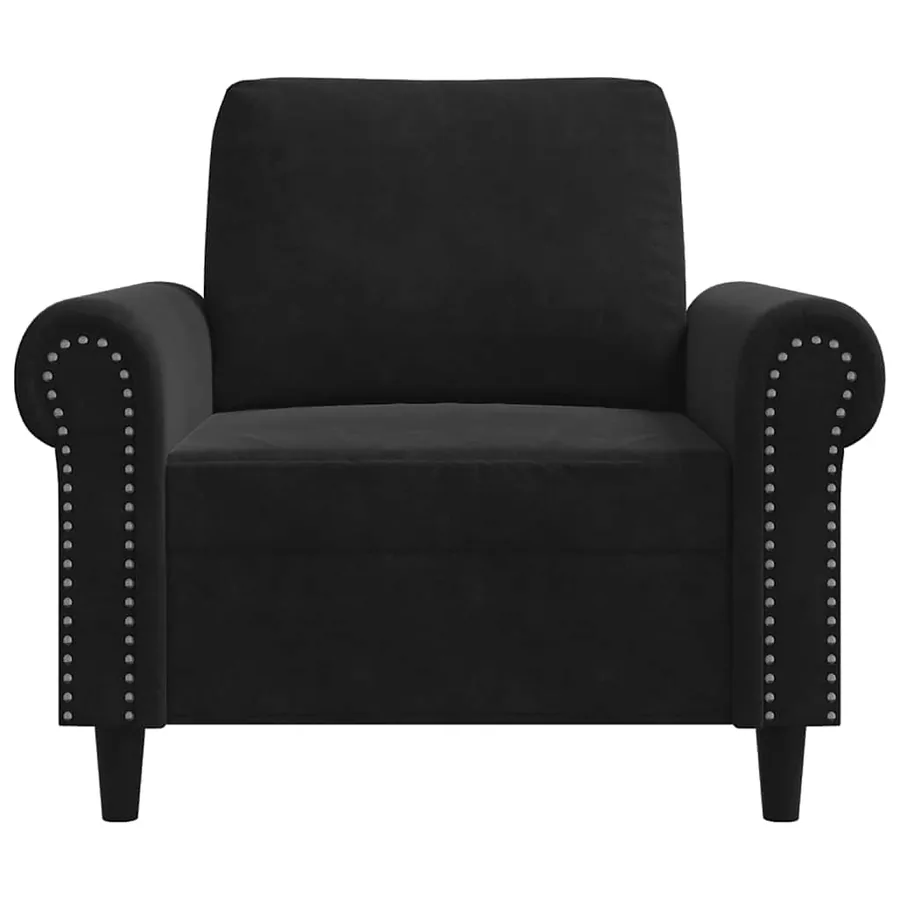 Fauteuil Noir 60 cm Velours - 4