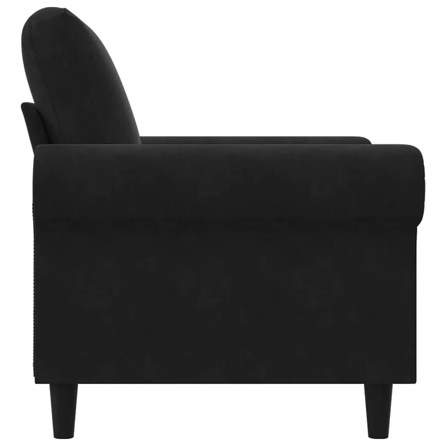 Fauteuil Noir 60 cm Velours - 5