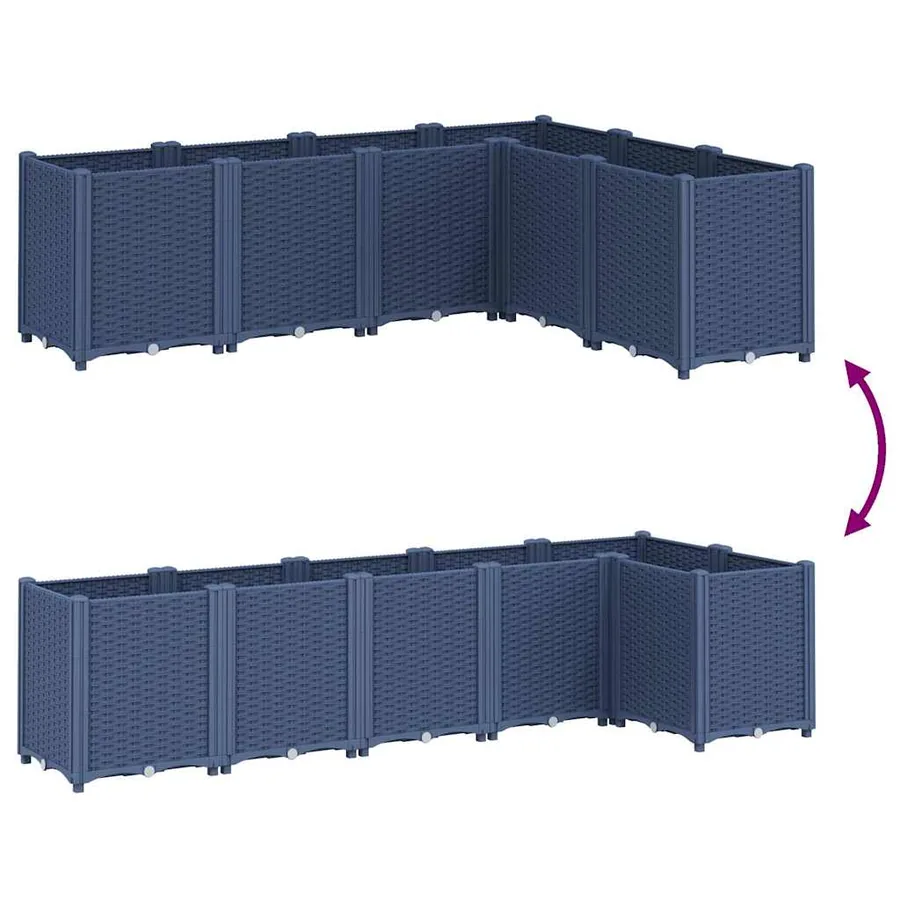 Jardinière bleu gris 160x120x53 cm PP - 6
