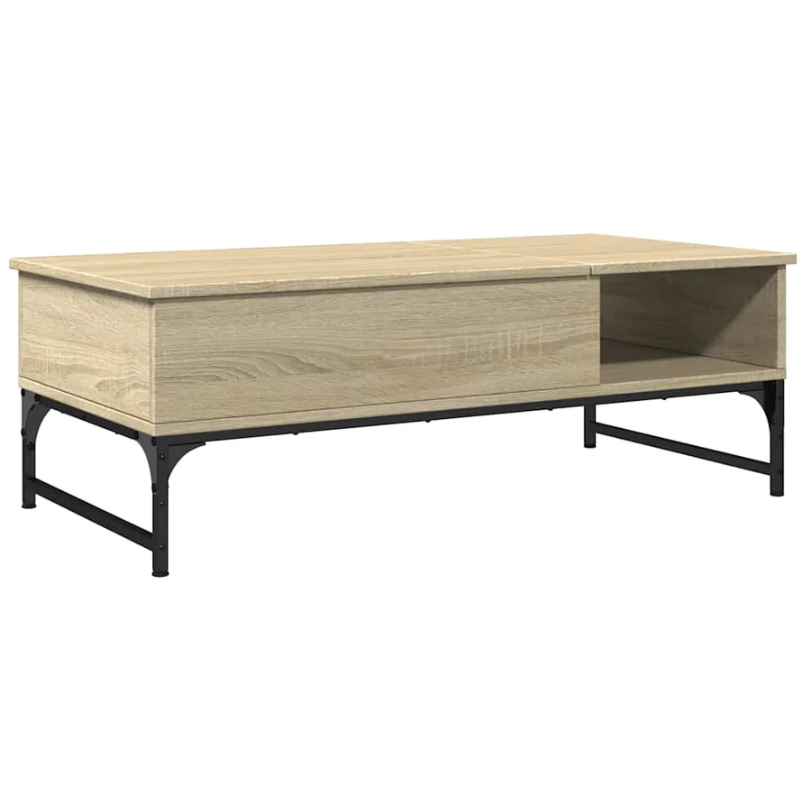 Table basse chêne sonoma 100x50x35cm bois d'ingénierie et métal - 7