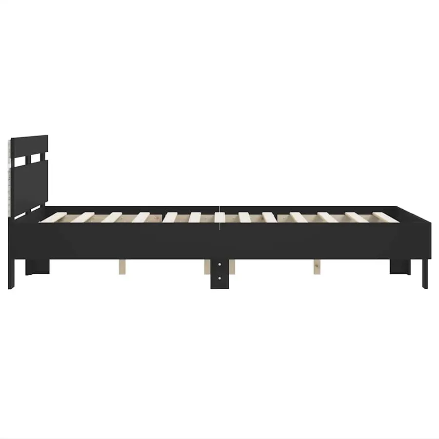 Cadre de lit avec LED sans matelas noir 120x190 cm - 8