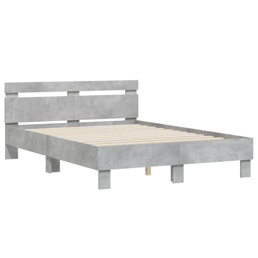 Cadre de lit avec LED sans matelas gris béton 120x190 cm - 6