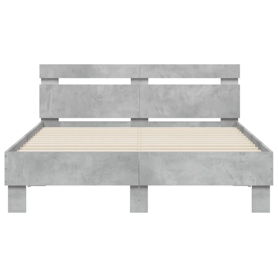 Cadre de lit avec LED sans matelas gris béton 120x190 cm - 7