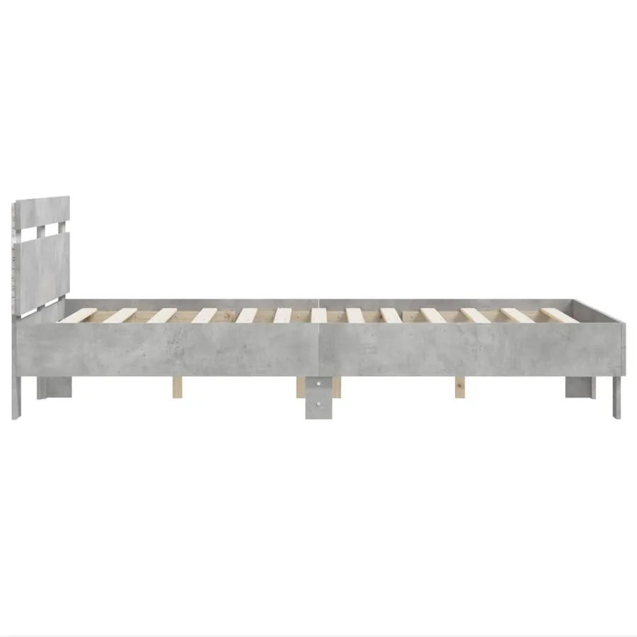 Cadre de lit avec LED sans matelas gris béton 120x190 cm - 8