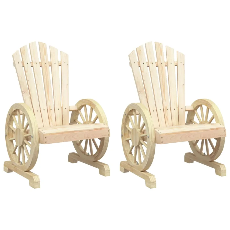 Chaises de jardin Adirondack lot de 2 bois de sapin massif - 2