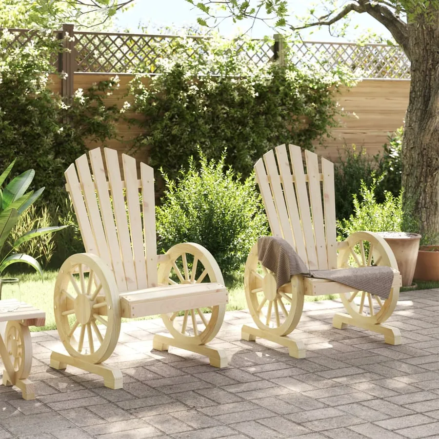 Chaises de jardin Adirondack lot de 2 bois de sapin massif - 3