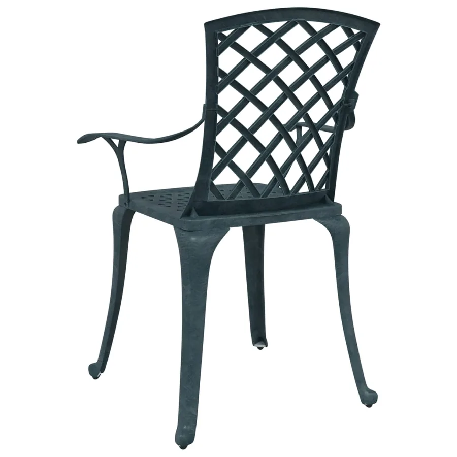 Chaises de jardin lot de 2 vert aluminium coulé - 7