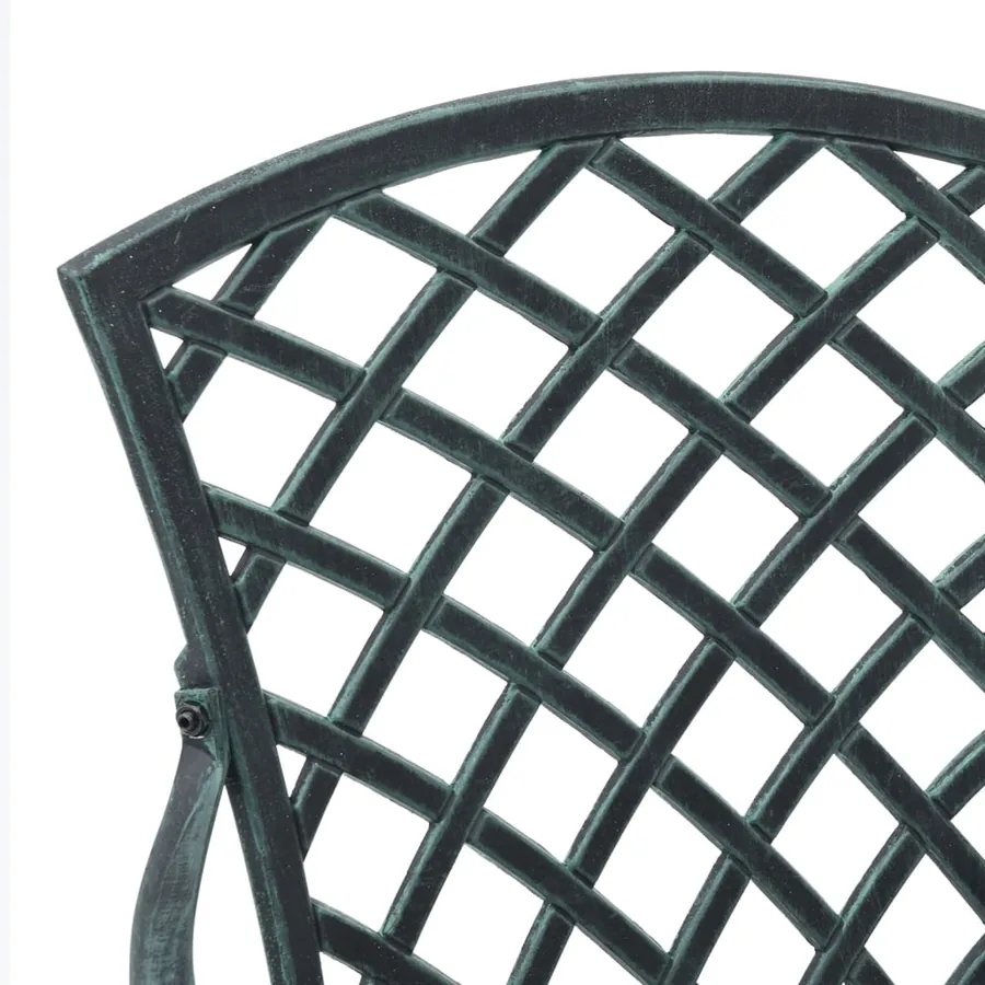 Chaises de jardin lot de 2 vert aluminium coulé - 8