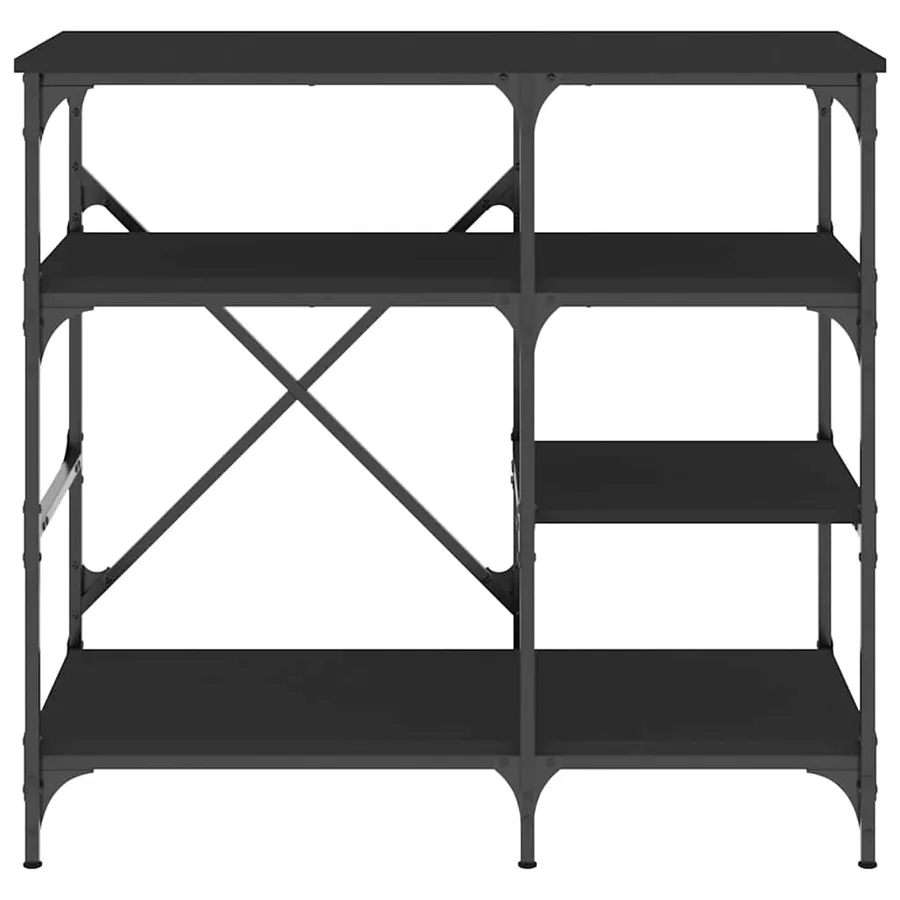 Support de boulanger noir 90x40x84 cm bois ingénierie et métal - 4