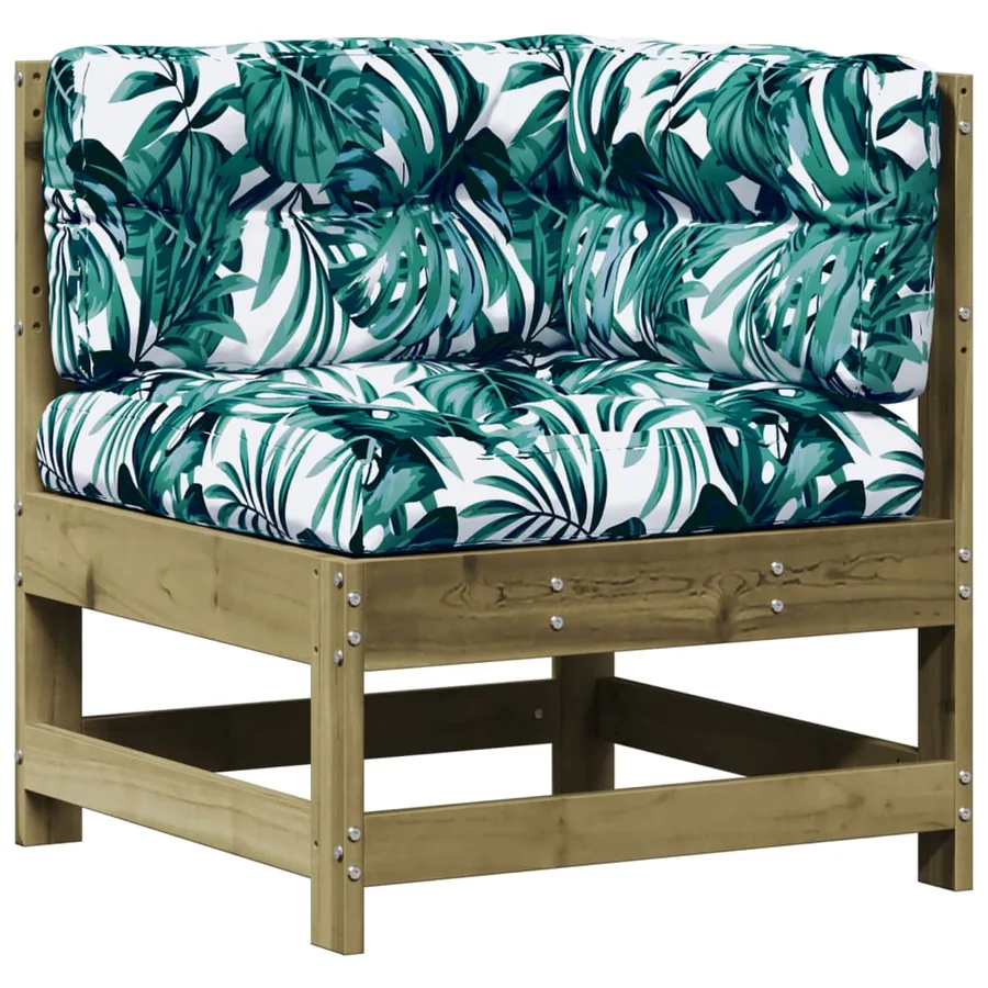 Salon de jardin 7 pcs avec coussins bois de pin imprégné - 4