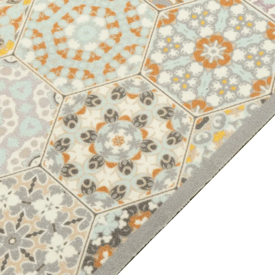 Tapis de cuisine lavable impression pastel hexagonale 60x180 cm - 3