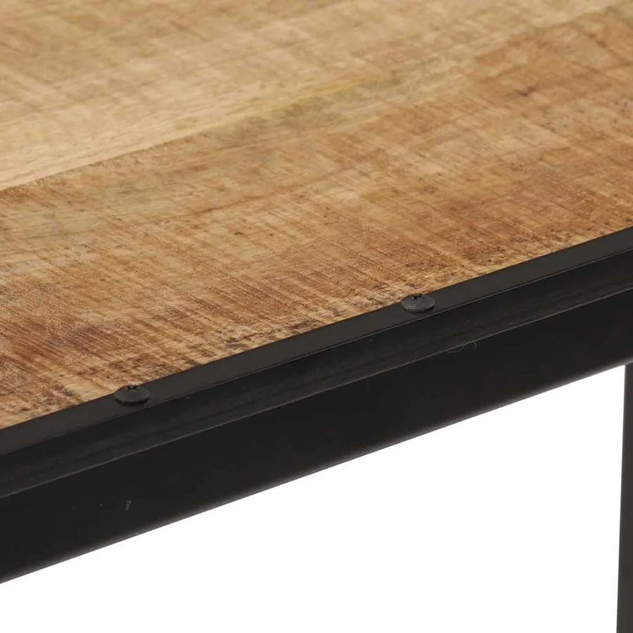 Table de bar 110x55x107 cm bois de manguier massif brut - 8